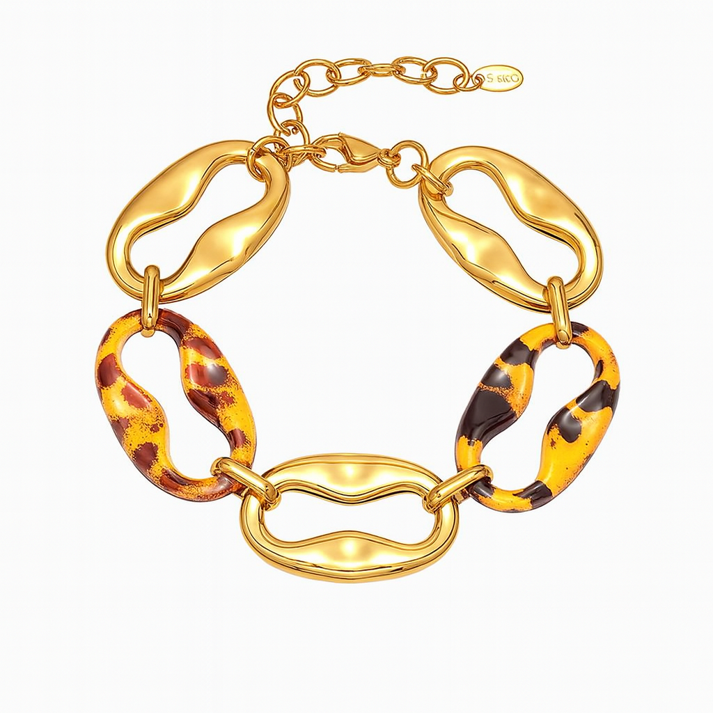 Náramek z nerezové oceli MYOLA leopardí2